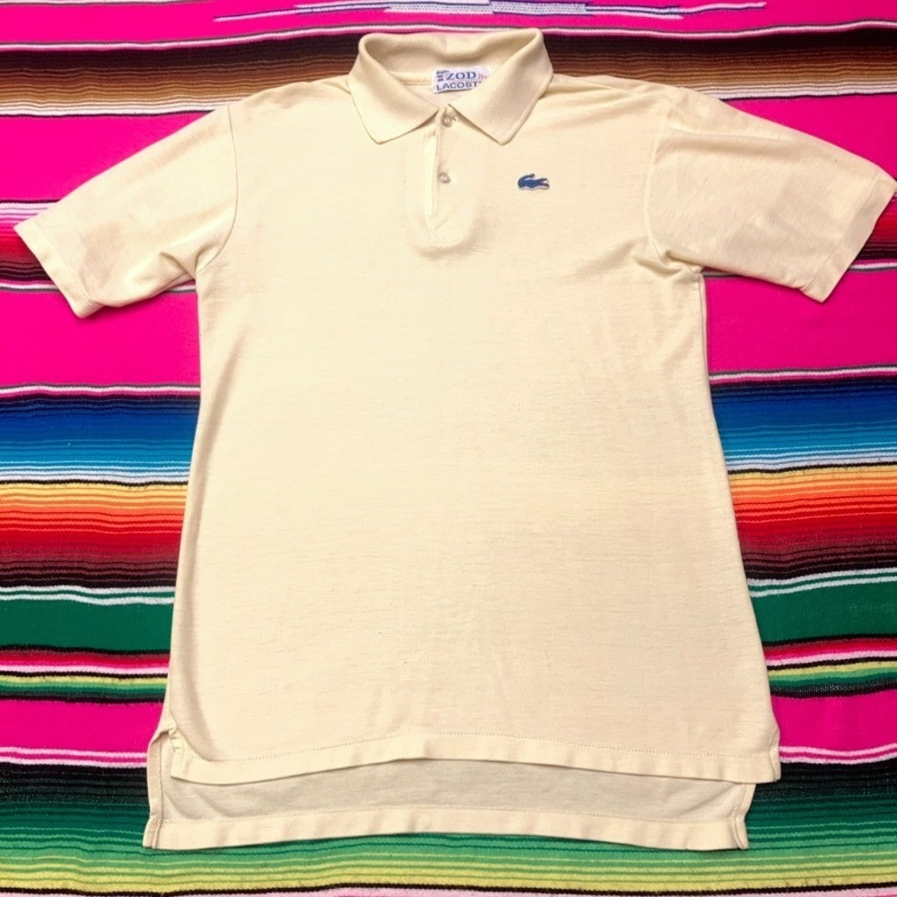 3/$30 80s Izod Lacoste Polo Shirt Mens‎ XS/S ? Yellow Cotton Alligator Logo USA